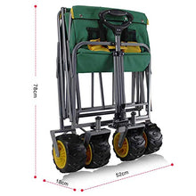 Generic Brands - Carrello pieghevole pieghevole da giardino, con 4 ruote in schiuma larghe da 17,8 cm, carico massimo 120 kg, carrello pieghevole da giardino