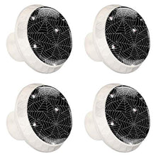 Halloween Spinnennetz 4 PCS Pomelli per Porta, Pomolo per Mobile, Pomelli per Mobili con Viti, Maniglia per Armadietto, Pomelli per Porta, Pomelli per Cassetti per Porta, Armadio, Cassetto e Credenza