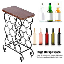 Cantinetta per vino, stile vintage, per bottiglie di vino, impilabile, 13 bottiglie, design a curva, con rotelle, 35 x 19 x 53 cm