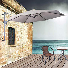 Ombrellone da Giardino A Parete, Ombrellone da Esterno 2,7 M, Ombrellone Telescopico Terrazza Patio, Ombrellone Pieghevole Cantilever, Montaggio A Parete con Manovella