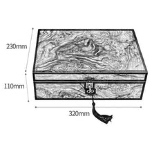 TYUIOO Desktop Cigar Humidor, Cedar & Cigar Box di stoccaggio Bene Seal Design con Vassoio e divisore Regolabile, Vetro igrometro e umidificatore Rettangolo, Tiene 25-50 Sigari