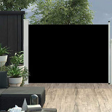 vidaXL Tenda da Sole Laterale Retrattile per Patio Privacy Automatica Schermo Parasole Frangivento 100x500 cm in Tessuto PU Nera Telaio in Ferro