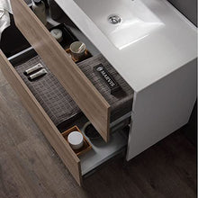 Kiamami Valentina MOBILE BAGNO 90 CM CON LAVABO INTEGRATO BASE BIANCA E ROVERE | LAGUNA