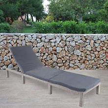 Mendler Lettino da Esterno polyrattan HWC-A51 Regolabile Basic Grigio Cuscino Grigio Scuro