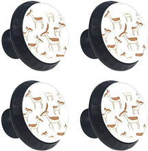 Brown Deer Pattern Animal Pomelli per Porta Set di 4 Pomelli per Mobili Manopole per Cassetti Cucina Armadio Vetro