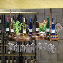WAN Cremagliere del Vino Appeso scaffale per Vino in Metallo, Ferro Europeo e Legno Bicchiere di Vino Hanging Rack Calice Holder (Dimensioni: 80 * 25 * 12 cm)