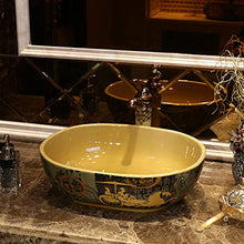 Lavabo Ovale da Bagno Retro Creative Jingdezhen Ceramic Hotel Lavabo antispruzzo Lavabi