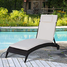 Outsunny Cuscino per Sdraio Lettino Prendisole da Giardino 198x53x5cm Bianco Crema