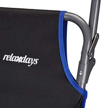 Relaxdays Carrellino Pieghevole, Sedia da Spiaggia con Ruote, max. 100 kg ca, Carrello Grande da Mare, Nero, acciaio, poliestere, gomma, 1 pz