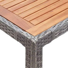 E E-NICES Tavolo da Giardino Grigio 150x90x75 cm in Polyrattan e Acacia