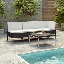 Tidyard Set 3 Pezzi Salotto da Esterno con 2 Divani in Polyrattan,Mobili da Giardino in Rattan,Set Divani Modulari da Giardino,Nero - Arredi Casa