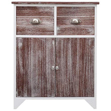 FAMIROSA Armadietto Marrone e Bianco 60x30x75 cm in Legno di Paulownia