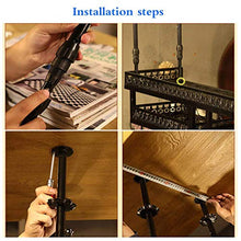 FCXBQ Portabottiglie da Appendere in Stile Rustico Portabicchieri da Vino a soffitto Regolabile in Altezza per Bar, ristoranti