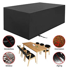 æ— Copertura per mobili da giardino, tessuto Oxford 210D, copertura per mobili da giardino, resistente impermeabile, anti-UV, antivento, colore: nero