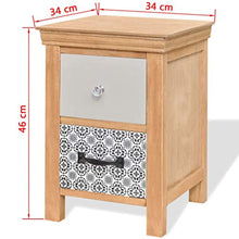E E-NICES Cassettiere 2 Pezzi 34x34x46 cm in Legno Massello