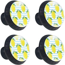 Limoni A Strisce Blu Pomelli per Porta Set di 4 Pomelli per Mobili Manopole per Cassetti Cucina Armadio Vetro
