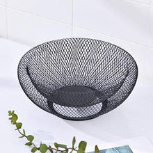 litty089 - Cesto portaoggetti in Ferro, a Doppio Strato, Adatto per Caramelle, Verdure, Frutta Nero