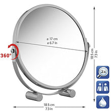 Tatkraft EOS – Specchio da Tavolo per il Trucco e Rasatura Bifacciale - Compatto e Ingranditore – Specchio Tondo Piccolo Portatile e Solido - Cromato - D: 17 cm