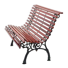 Mendler Panca panchina da Giardino terrazza HWC-F97 Legno ghisa ~ 2 posti 122cm Marrone