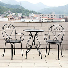 CGBF-Set da Pranzo per Bistrot All'aperto in Alluminio Pressofuso, 2 Sedie e Tavolo Rotondo Mobili da Giardino per Esterni per Terrazza Patio,Durevole,Resistente agli Agenti Atmosferici