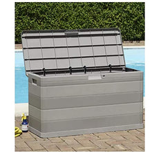 Zerone - Scatola portaoggetti da giardino, grande capacità, impermeabile, resistente alle intemperie, con serratura per esterni, 280 l, colore: grigio