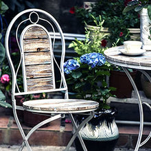 LONG-L Set da Bistrot da Esterno in 3 Pezzi Tavolo E Sedie | Tavoli E Sedie da Giardino Pieghevoli,per Giardino,Portico,Cortile,C-1xtable,2xchairs