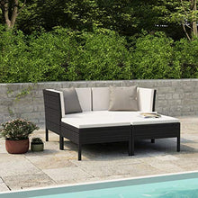 Tidyard Set 4 Pezzi Divani da Giardino Esterno con Cuscini in Polyrattan,Salotto da Giardino in Rattan,Mobili da Giardino in Rattan,Grigio