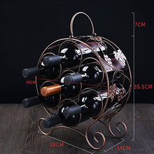 GJSN Scaffale per Vino, Caffè Scuro/Bronzo Cuscinetto Forte Forte e Durevole Può Mettere 6 Bottiglie Di Vino Cremagliera Creativa,Bronzo