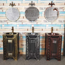 ZTGL Set di Mobili da Bagno Mobili da Bagno Mobili di Stoccaggio in Stile Industriale,Rosso,with Mirror