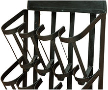 Biscottini Porta Bottiglie a Muro in Ferro battuto Finitura Nera Anticata L42xPR17xH84 cm
