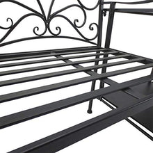 Panchina 2 Posti da Giardino 160x61x96 cm con Tavolino Nera
