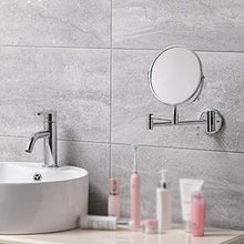 Weichuang, specchio da trucco da 17 cm, con ingrandimento 3x, girevole a 360 gradi, allungabile e specchio cosmetico per bagno