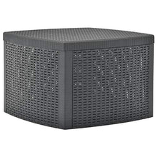 BIGTO - Tavolino da giardino in plastica, decorazione bistrot antracite, 54 x 54 x 36,5 cm