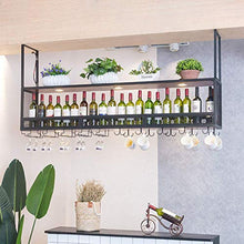 COLiJOL Portabottiglie per Vino a Soffitto Portabicchieri Formato Web a 2 Livelli Altezza Regolabile Bicchieri per Uva Organizzatore Di Stoccaggio per Kitchen Bar Pub Rack,60 cm (23,6 Pollici),60 cm