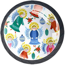Fiocchi di neve magici di angeli di Natale Pomelli per Porta Set di 4 Pomelli per Mobili Manopole per Cassetti Cucina Armadio Vetro