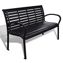 Roderick Irving mobili da giardino panca panca da esterni con struttura in acciaio, colore: Nero