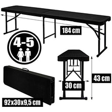 AMANKA - 2 panche da birra impermeabili, pieghevoli, 183 x 30 x 43 cm, effetto rattan, in plastica