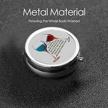 Scatola rotonda per medicina portatile, mini portapillole in metallo, dispenser per pillole tascabili, borsa da viaggio, idea regalo