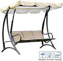 SFGHOUSE Copertura per altalene a 2 posti, protezione UV, impermeabile, 142 x 120 x 18 cm, mobili da giardino e accessori (beige)