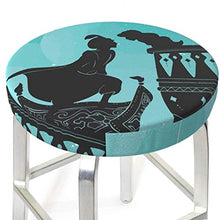 Coprisgabello rotondo per sedia da bar Principessa Jasmine e il suo Principe, lavabile ed elastico per sgabello rotondo da 35,6 cm