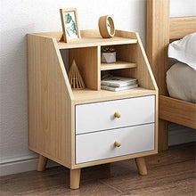 Comodino Lampada da Tavolo in Legno Comodino Fine Solid Comodino Modern Light Comodino con 2 cassetti per Soggiorno Camera da Letto (Color : A, Size : 40x34x63cm)