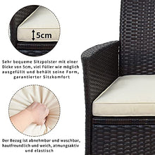 Moimhear Set di mobili da Giardino in polyrattan, con Tavolo da 2 posti, Design in Rattan (Marrone)