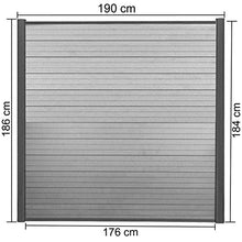 Mendler Frangivento Pannello Privacy Sarthe WPC Alluminio Premium 190cm Grigio