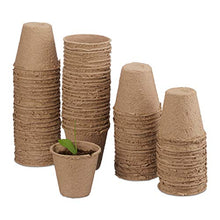Relaxdays, Beige Set di Vasetti per Piantine, Biodegradabili, da Torba, Rotondi, 80 Pz, in Cellulosa, D: 7 cm