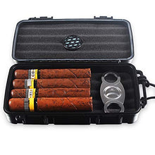 QINJLI Impermeabile e Resistente Cigar Humidor, Portatile Viaggio Cigar Box-Nero (5 pc)