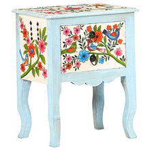 Tidyard Comodino Francese Dipinto a Mano con 2 Cassetti in Legno di Mango e MDF 40x30x50 cm,Comodino Camera da Letto con Cassetti,Comodino Cameretta con Cassetti,Comodino con Cassetti