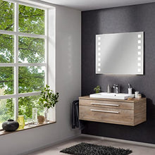 Fackelmann - Set di mobili da Bagno in Stile Rustico Marrone, con Specchio da Bagno a LED, 110 cm, 3 Pezzi