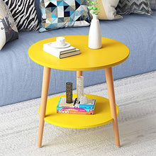 Comodino Moderna Piccola Tavola Rotonda Comodino Camera Tavolino Salotto Tavolino Anti-Skid Mini Side Table Teapoy Comodini Letto (Color : Yellow)