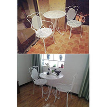 Prodotti Tavolo e Sedia da Giardino per terrazza per Esterni Set 3 Pezzi, Tavolo e Sedia per Il Tempo Libero in Ferro antiruggine Art, Tavolo Rotondo e Sedia con Schienale, per Villa/Balcone/Prato
