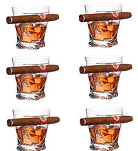 YXXJ Holder Cigar Vetro, Vecchio Stile Bicchiere di Whisky, appositamente Progettato per Whisky & Cigar Lovers, Natale, Capodanno, Ringraziamento, Regali di Compleanno,6pcs